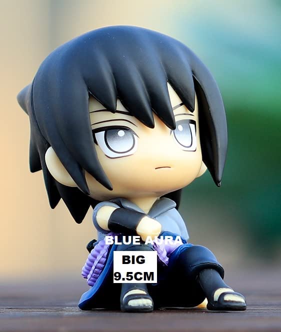 Blue Aura Naruto Action Figure Sasuke PVC Multicolour Height 9 CM for Anime Fans | Assembly Required | (9cm Sasuke)