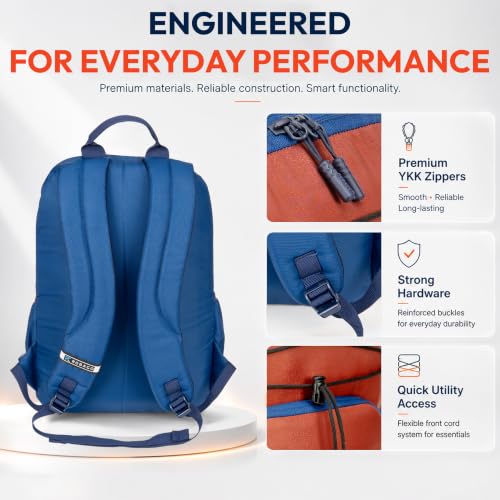 Image of Vega 21L Waterproof Backpack with 2 Compartments | Lightweight & Durable Office Bag for Men & Women | School Bag for Boys, Girls & Kids with Dual Bottle Compartment | 3 Years Warranty