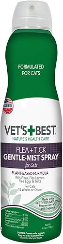 Miniatura 1 de Vets Best Pulgas y garrapatas en aerosol suave para gatos  Pulgas y garrapatas con aceites naturales certificados  Spray de niebla suave para una