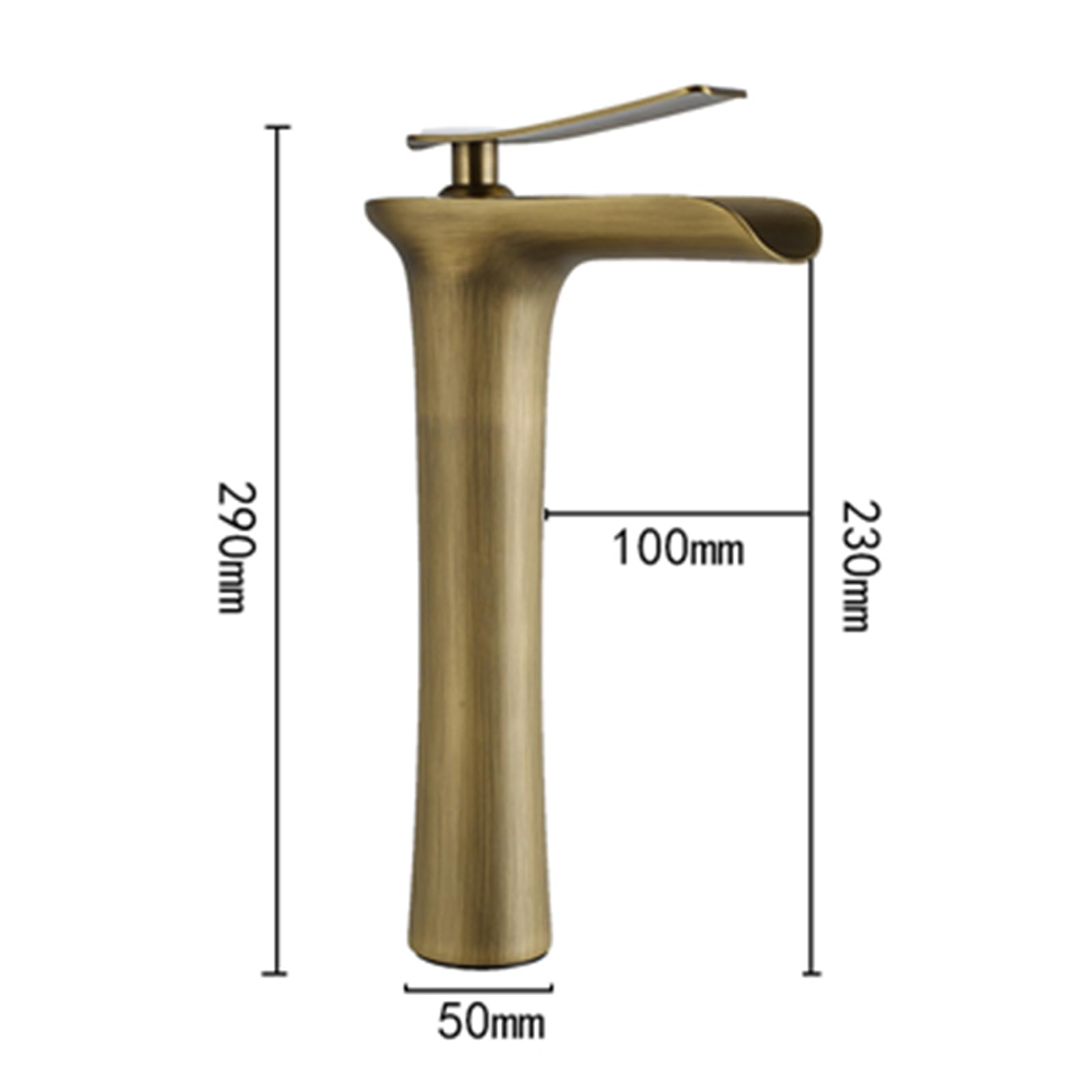 Wasserhahn Bad Hoch Wasserfall Einhand Retro Waschtischarmatur für Bad Warm Und Kaltwasserhahn für Aufsatzwaschbecken,Retro Schwarz
