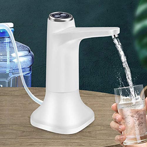 Pompe à eau électrique avec socle, distributeur d'eau rechargeable par USB, pompe à eau automatique portable pour la maison, la cuisine, le bureau (noir)