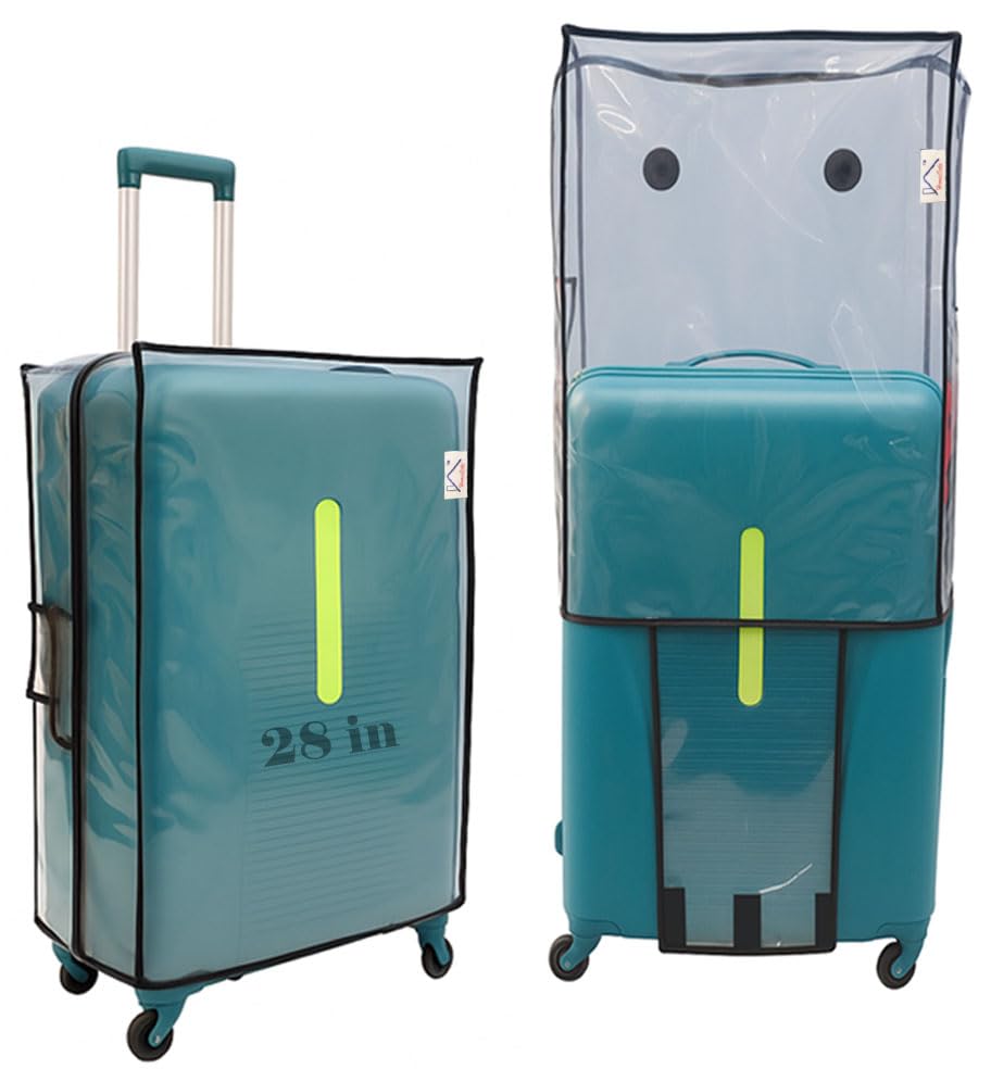 Trolley Bag Cover, Transparent Protective Covers, PVC Fabric Waterproof Dustproof Luggage Covers with Zipper, Anti-Scratch Trolley Cover for Travel Accessories (28 in)-image-21
