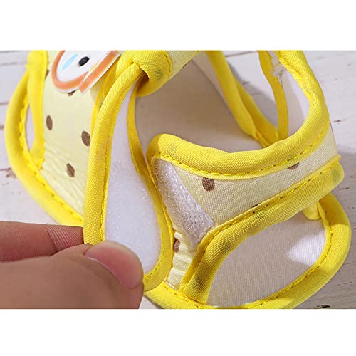 Baby Infant Boy Girl Sandals Shoes Cartoon First Walking Shoes Anti-Slip Soft Sole Breathable Summer (Yellow, 12（13）)3