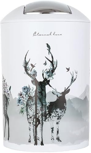 Miniatura 2 de JUDUOWEDM Juego de accesorios de baño, 6 piezas de plástico para regalo, basura, cepillo de inodoro con soporte, botella desinfectante de manos,