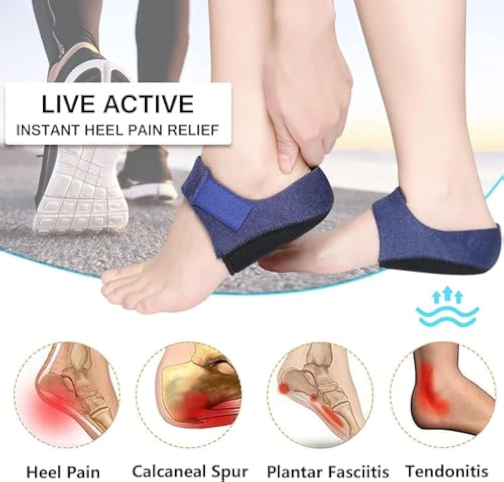 Silicon Gel Heel Cup for Heel Pad, Ankle Pain Relief