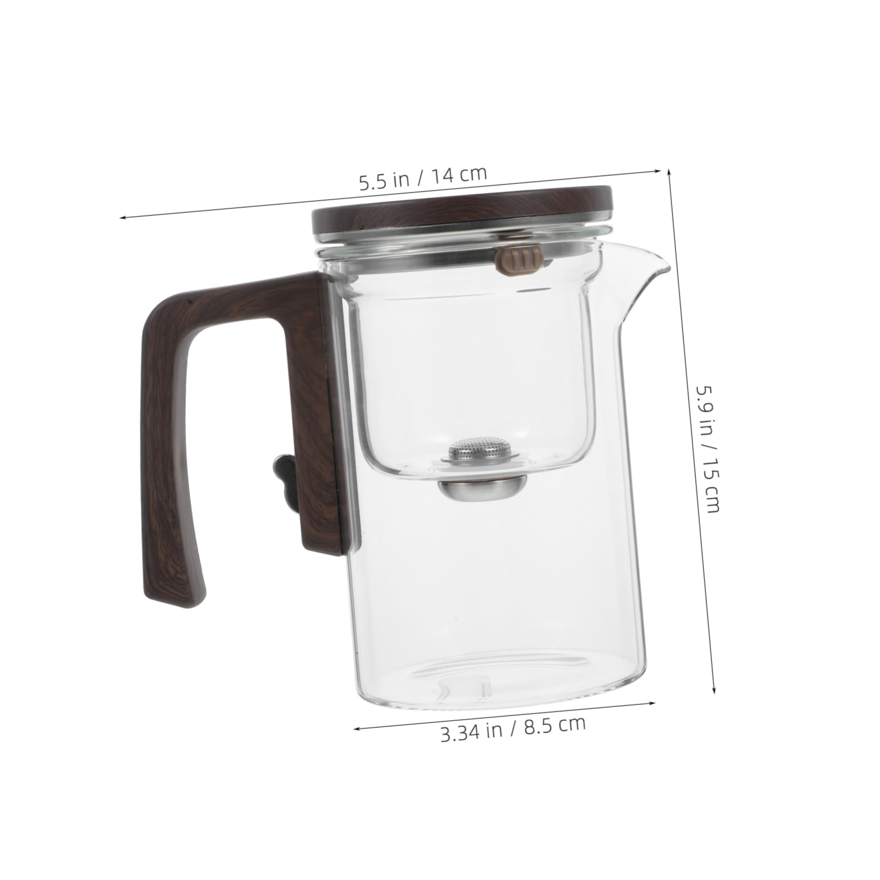 Mipcase Tetera de Vidrio con Infusor Extraíble Tetera para Sueltas para Infusiones de Té Casa Flores