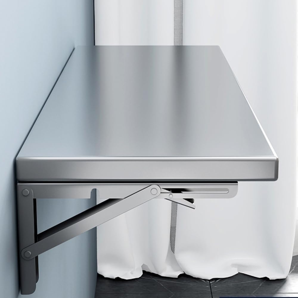 Table pliante murale en acier inoxydable 304 brossé de 180x40cm
