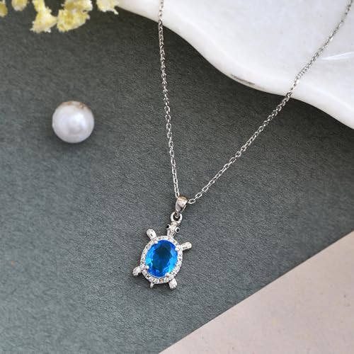 Image of 925 Sterling Silver Cubic Zirconia Animal Crystal Chain Pendant Necklace | Lovely Gift for Women and Girls, Gift for Her