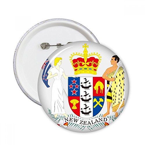 Pins Nouvelle-Zélande badge bouton vêtements lot de 5 décorations rondes multicolores taille L