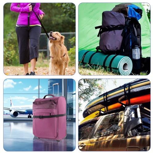 5M Polypropylen Gurtband 25mm mit 10 Paare Schnallen und Verschlüsse, Einstellbare Kunststoff Steckschnalle, Klickverschluss für DIY Handwerk Rucksack Umreifung Tasche Gurtband Gepäck Befestigung