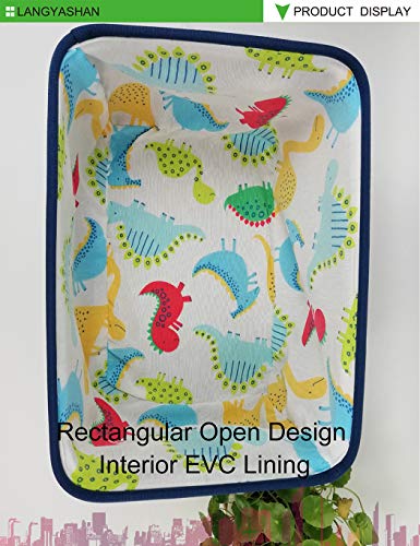 Image of Rectangular Storage Basket Collapse Canvas Fabric Storage Bin with Handles for Organizing Home /Kitchen /Kids Toy /Office /Closet /Shelf Baskets (Navy Toys)