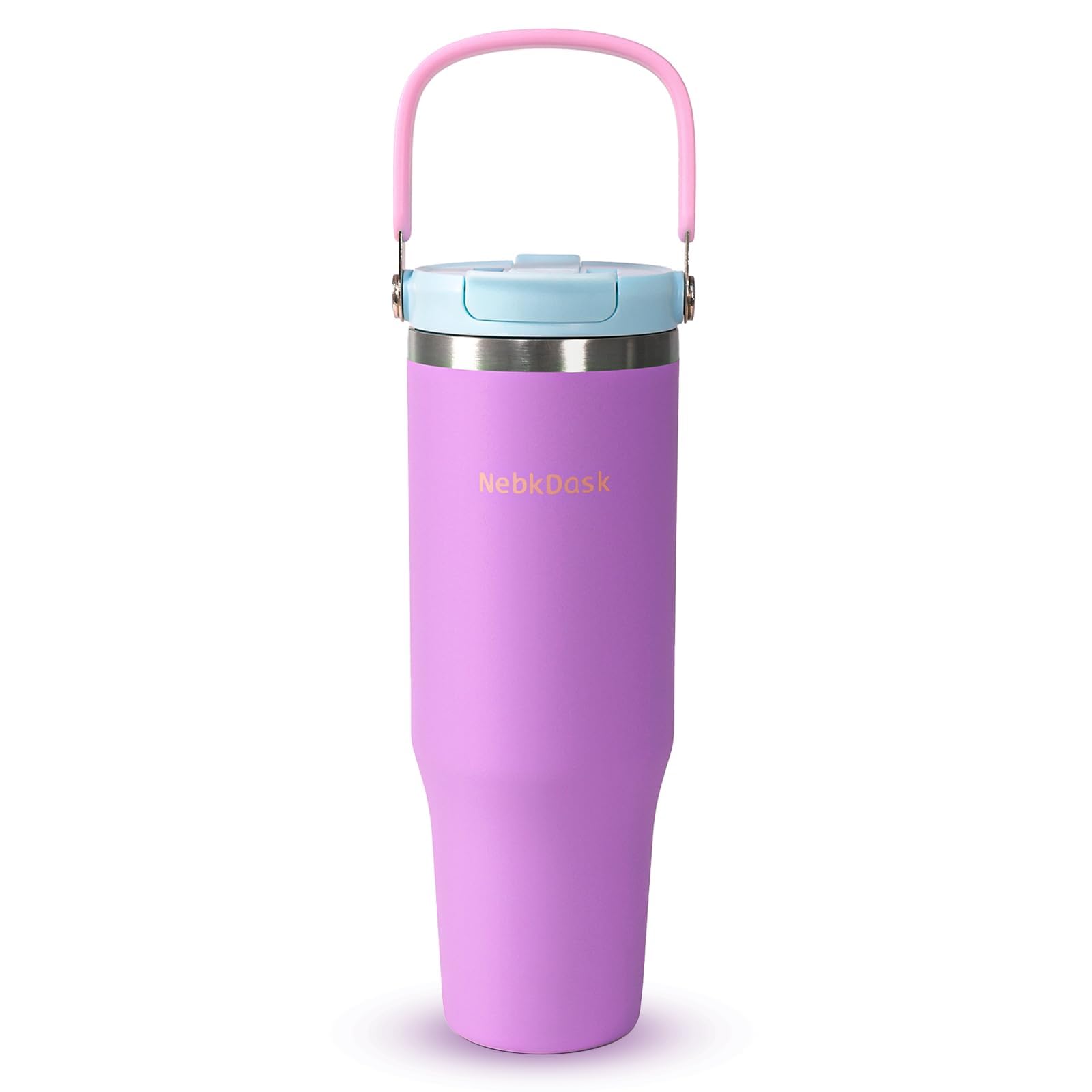 40 oz Insulated Stainless Steel Bottle with 2-in-1 Straw and Spout Lid Water Bottle with Carry Handle Keep