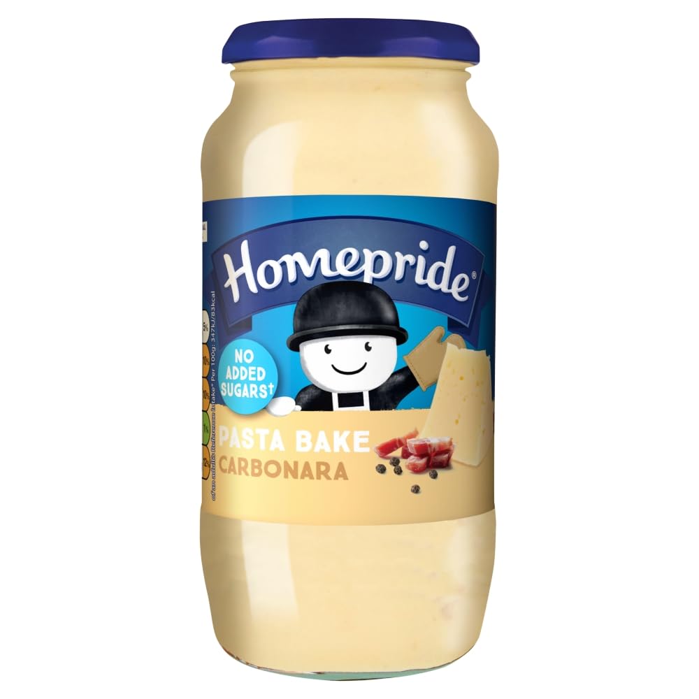 Homepride Carbonara Pasta Bake Sauce, No Added Sugars, 485 g Jar (Pack of 1)