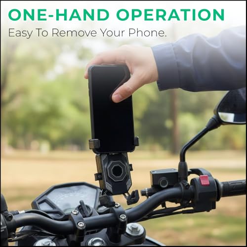 Image of Upshift FC4 Y-Grip Waterproof Bike Phone Mount | Anti-Vibration Universal Mobile Holder with 360 Rotation | Secure Handlebar Mount for Motorcycle, Scooter & Bicycle | Fits 4.0-7.0 inch Smartphones