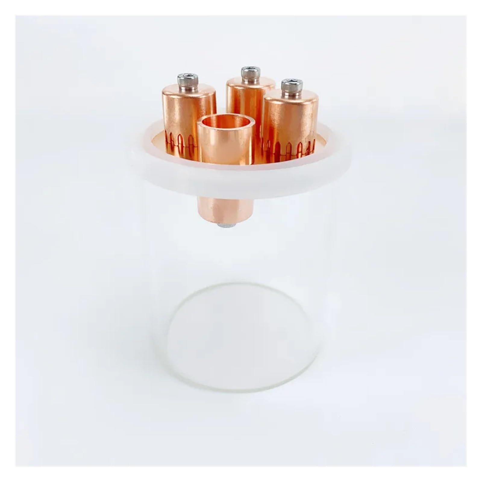 Juego de placas de burbujas de cobre rojo de 3" con columna de vidrio de borosilicato (diámetro exterior: 90 mm, diámetro interior: 80 mm) y junta de doble ranura for tarjeta.