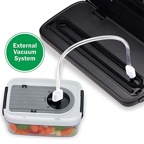 Wirsh Vacuum Sealer, Automatic Vacuum Sealing Machine For Food Preservation w/Starter Kit, Dry & Moist Food Modes, LED Indicator Lights, Slick Design, One Touch Operation