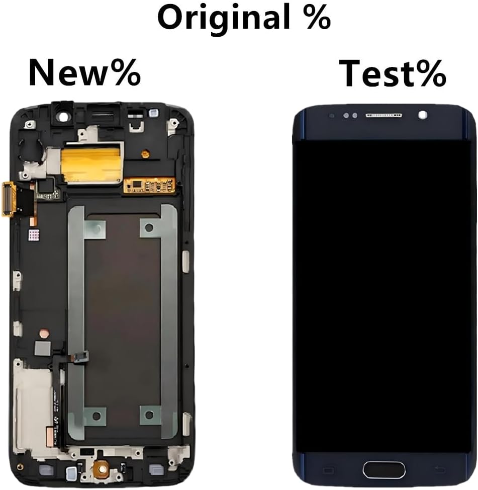 5.1" Original AMOLED Galaxy S6 Edge Screen Replacement for Samsung Galaxy S6Edge SM-G925A SM-G925P Display Touch Screen Digitizer Assembly (Blue with Frame+Tools)