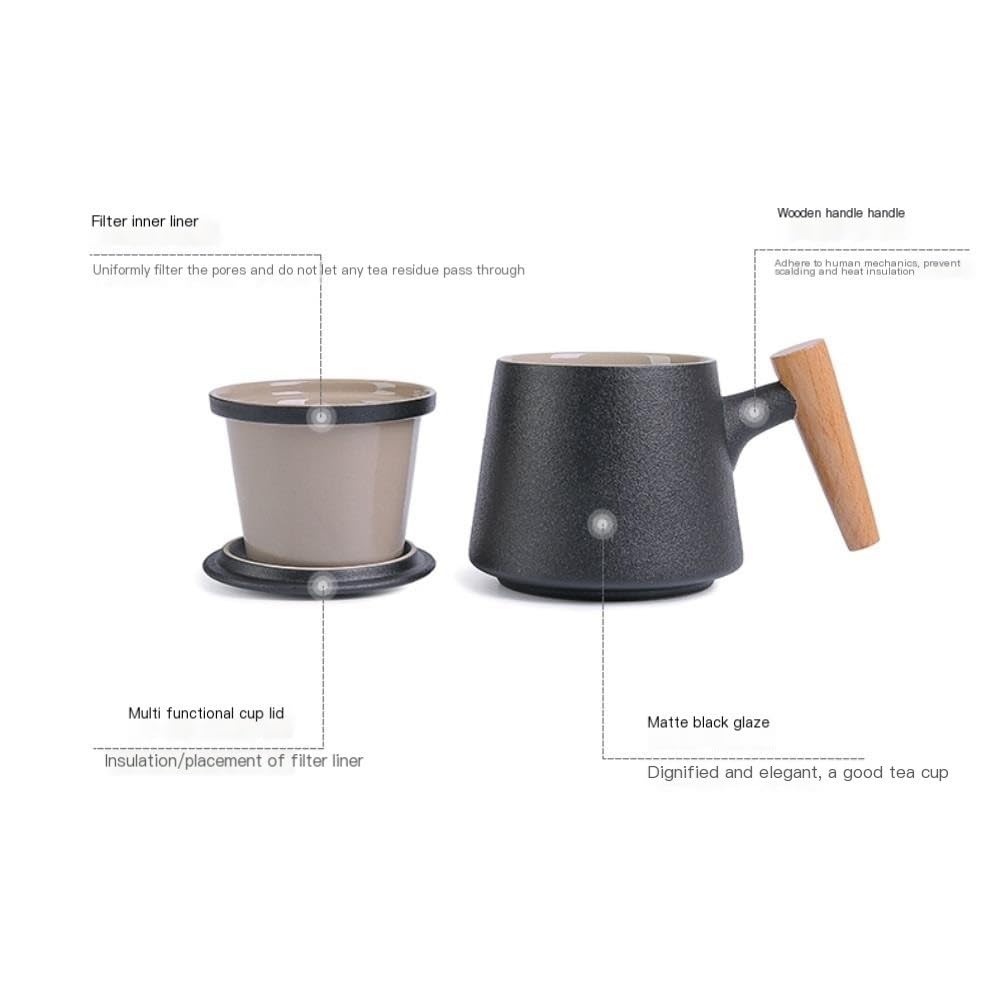 Słoik na cukier ceramiczny pojemnik do przechowywania herbaty, słoik, filtr biurowy, sitko, kubek, przenośny zestaw do podróży, torba ręczna na herbatę(C)