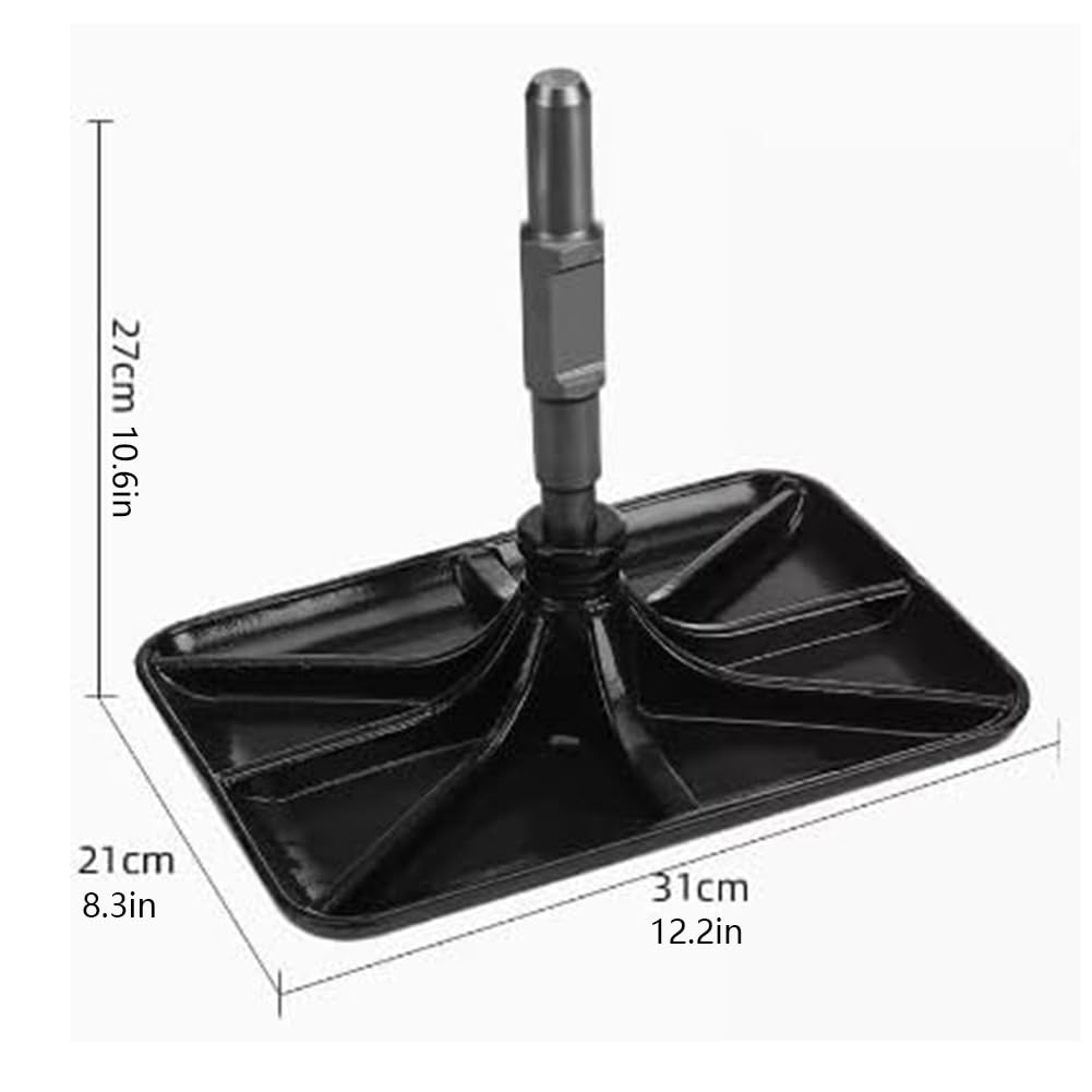 Martillo Neumático Placa Compactadora Acero Al Manganeso Pisón Placa Apisonadora Pastilla Roncadora con Mango para 65, 95, Y 125 Eléctrico Y De Gasolina Silver,1