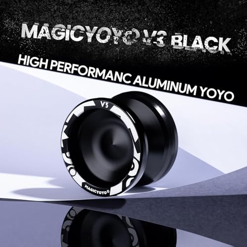 Image of Magic Yoyo V3 Professional Responsive Yoyo - Aluminum Yo-Yo for Kids & Beginners | Includes Replacement Unresponsive Bearing for Advanced Players, Removal Tool, Bag & 12 Strings (Black)