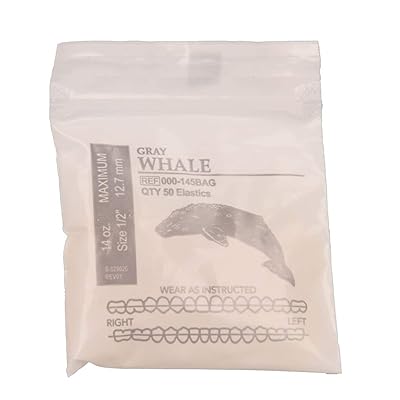 American Orthodontics Elastics Wildlife Gray Whale | Maximum 14 Oz, 12 Size, 50 Packs Per Box, 2,500 Total | Made in The USA | Exacting Dimensions, Precision Cutting, Top Quality Latex Tubing