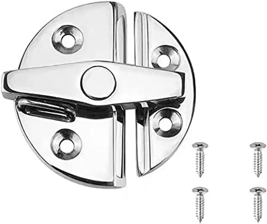 Marine Boat Door Catch Latch 316 Stainless Steel Door Latch Round 55mm Twist Lock Suit for Boat and Many External Cabinet Applications