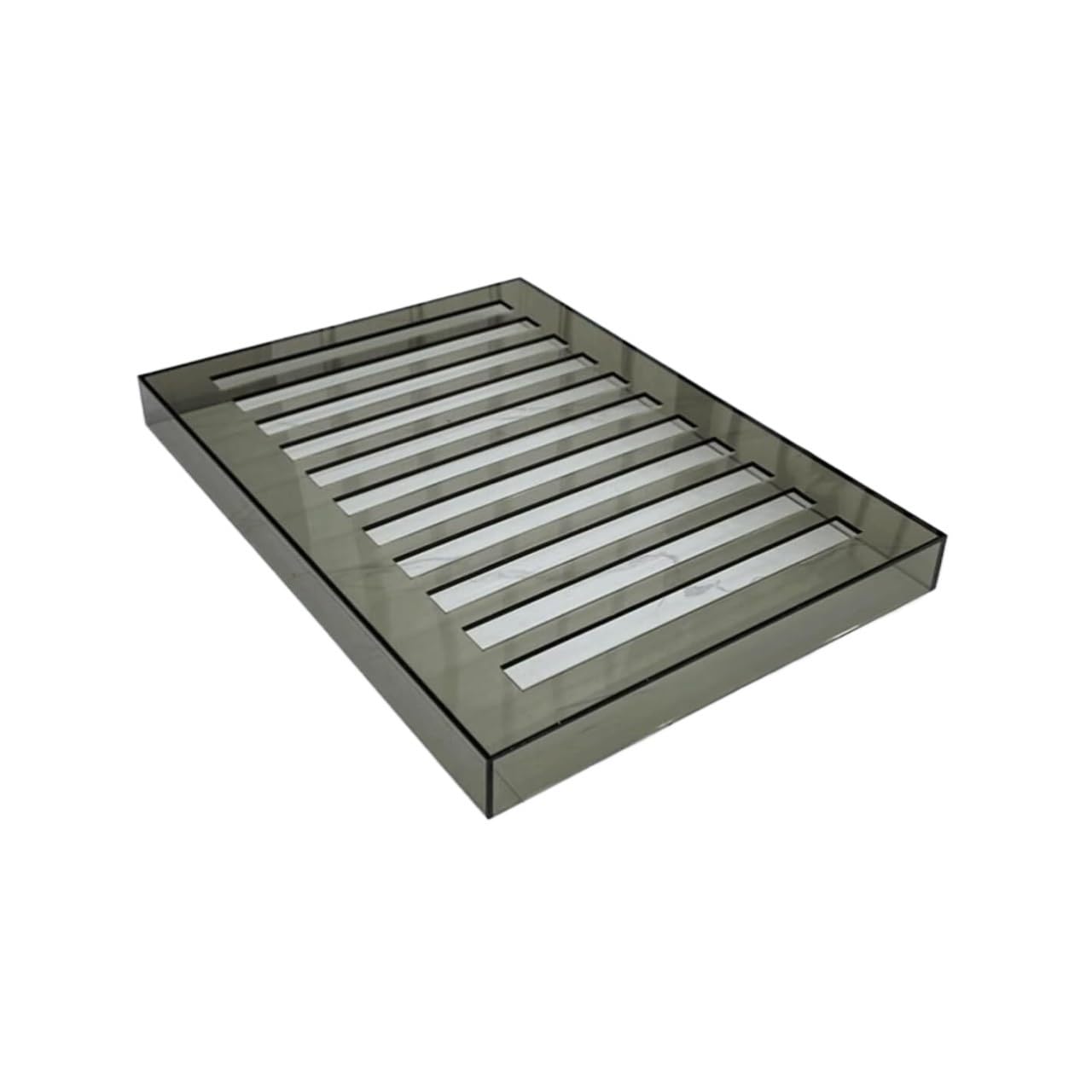 NIUSABOU Floor Tile Display Stand, 11-Slot Acrylic Tile Rack, Counter Stone Holder, Supermarket Display, Multicolor(Grey)