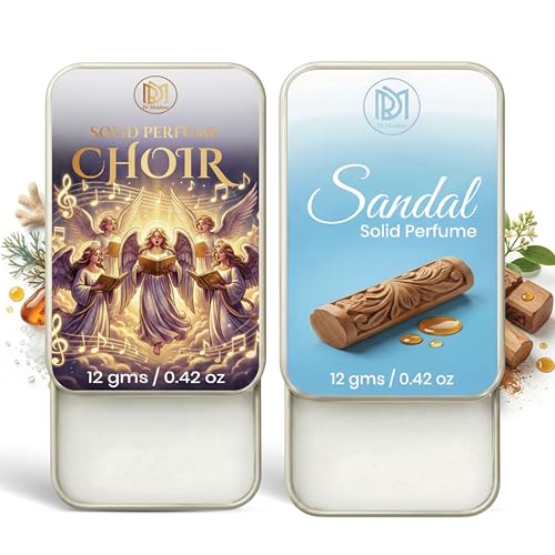 Image of Dr.Mashur Solid Perfume |sandal&Choir Alcohol Free Wax Perfume Balm, Long Lasting | Pocket Tin 12g, Pack Of 2| Non Greasy Smooth Glide, Travel Friendly Men And Women