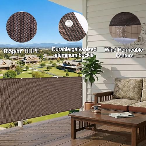 Brise vue balcon opaque anti-UV marron idéal contre le vent - 5