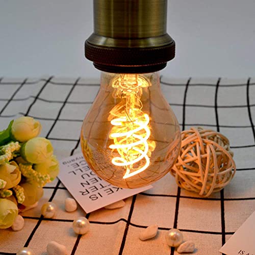 GBLY 3er LED Glühbirne E27 Vintage Lampe - A60 Warmweiß Filament Leuchtmittel 2200K Edison Retro Glühlampe 4W Dekorative Birne Antike… – Ansicht 3