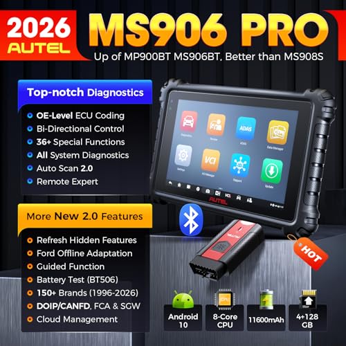 Autel Scanner MaxiSys MS906 PRO, 2026 MS906Pro Same as MS906 MAX w/ECU Coding, V2.0 of MS906BT MP900BT, Lite of Elite II PRO, CAN FD DoIP, 40+ Reset, 3000+ Active Tests, OE Diagnostic, Auto Scan 2.0 - Image 3