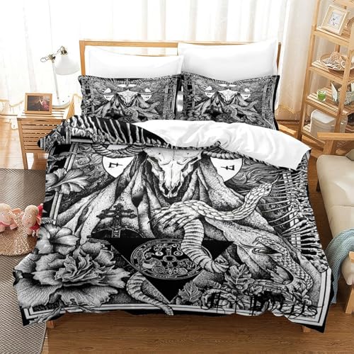 Housse de couette super king pour lit double motif cœur imprimé 3D