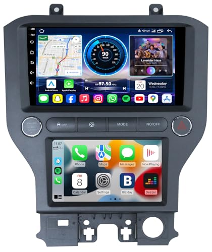 Image of 12.1-inch Vertical Screen Car Stereo for Ford Mustang?for 2015 2016 2017 2018 2019 2020 2021 - with OEM Style Design Plug and Play Installation - Custom Fit Dashboard No Modification Required Split sc
