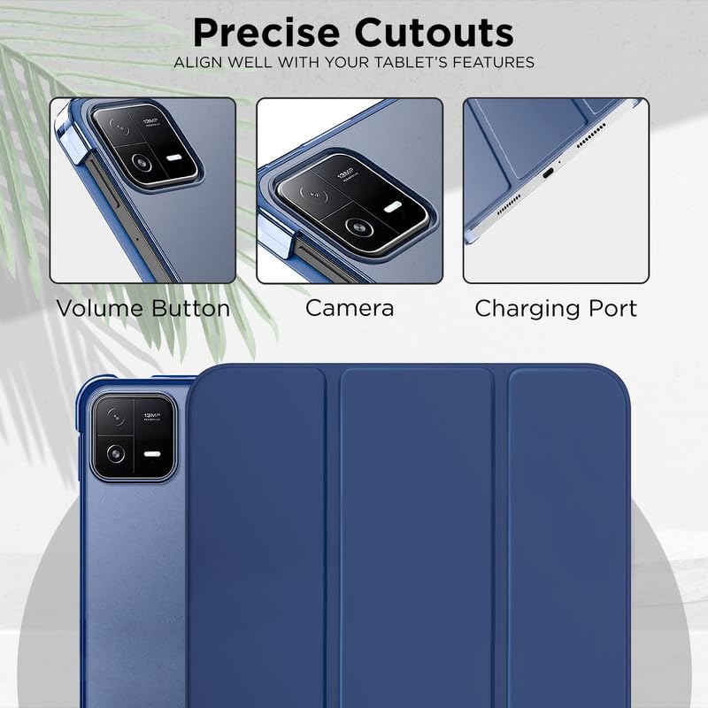 Image of Robustrion Cover for Xiaomi Mi Pad 6 Cover Case Flip Case Cover with Transparent Back for Xiaomi Pad 6 Cover 11 inch [Auto Sleep Wake Support] - Navy