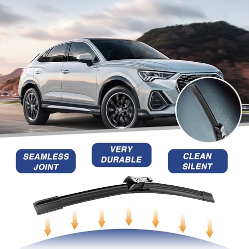 Image of 26 inch+20 inch Water Repellet Windshield Wiper Blades Replacement for VOLVO XC60 2017-2010 XC70 2016-2008 S40 /S60 /S80 2018-2011 C30 /C70 2013-2007 Silicone Automotive Windshield Wiper Blades