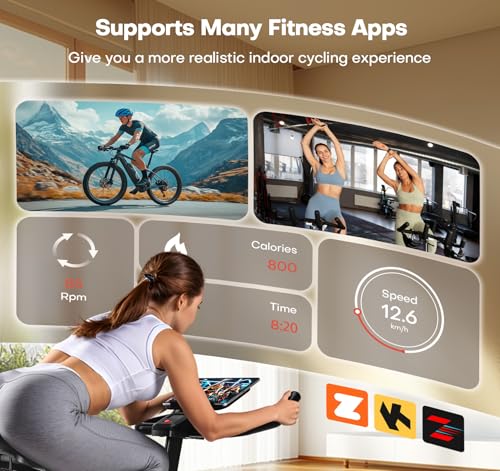 Exercise Bike, CHAOKE Stationary Bike for Home Fitness, Ultra-Quiet Magnetic Resistance Indoor Cycling Bike, Large Tablet Holder, Comfortable Seat, LCD Display, Strength Training - Image 4