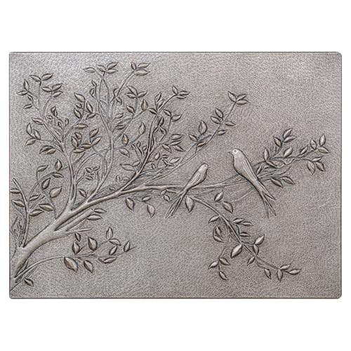 Kitchen Backsplash, Birds on Tree Branches Copper Backsplash, Custom Copper Backsplash Panel, Handmade Copper Backsplash Tile, Indoor Outdoor Wall Decor (Gray)