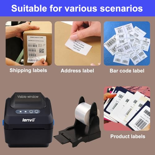 LENVII 3 Inch (80mm) Thermal Label Printer | 203 DPI High-Speed Barcode Printer | 127mm/s Printing for Shipping Labels | Compatible with Windows &... - Image 3