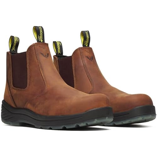 Thorogood Thoro-Flex 6” Slip On Composite Toe Work Boots for Men - Premium Leather with Slip-Resistant Outsole and Scuff-Free Translucent Bottom; EH Rated