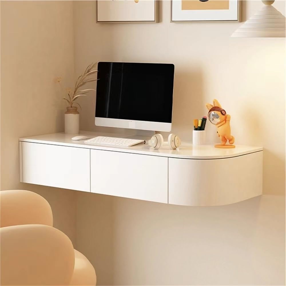 ZBBGTJK Wall Mounted Makeup Vanity - Space-Saving Floating Corner Dressing Table Stylish Makeup Desk for Bedroom Compact Vanity Table with Modern Design Perfect for Small Spaces