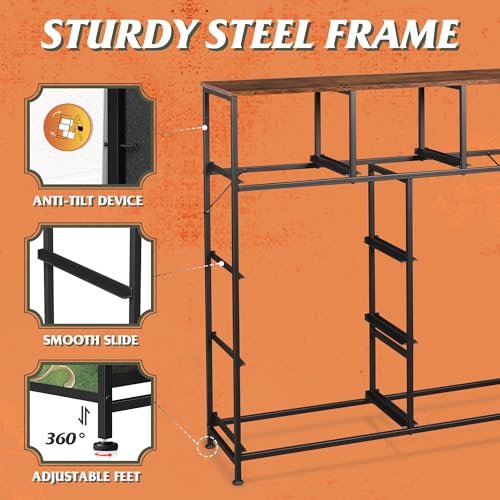 WLIVE 9-Drawer Dresser, Fabric Storage Tower for Bedroom, Hallway, Entryway, Closet, Tall Chest Organizer Unit with Fabric Bins, Steel Frame, Wood Top, Easy Pull Handle - Image 7