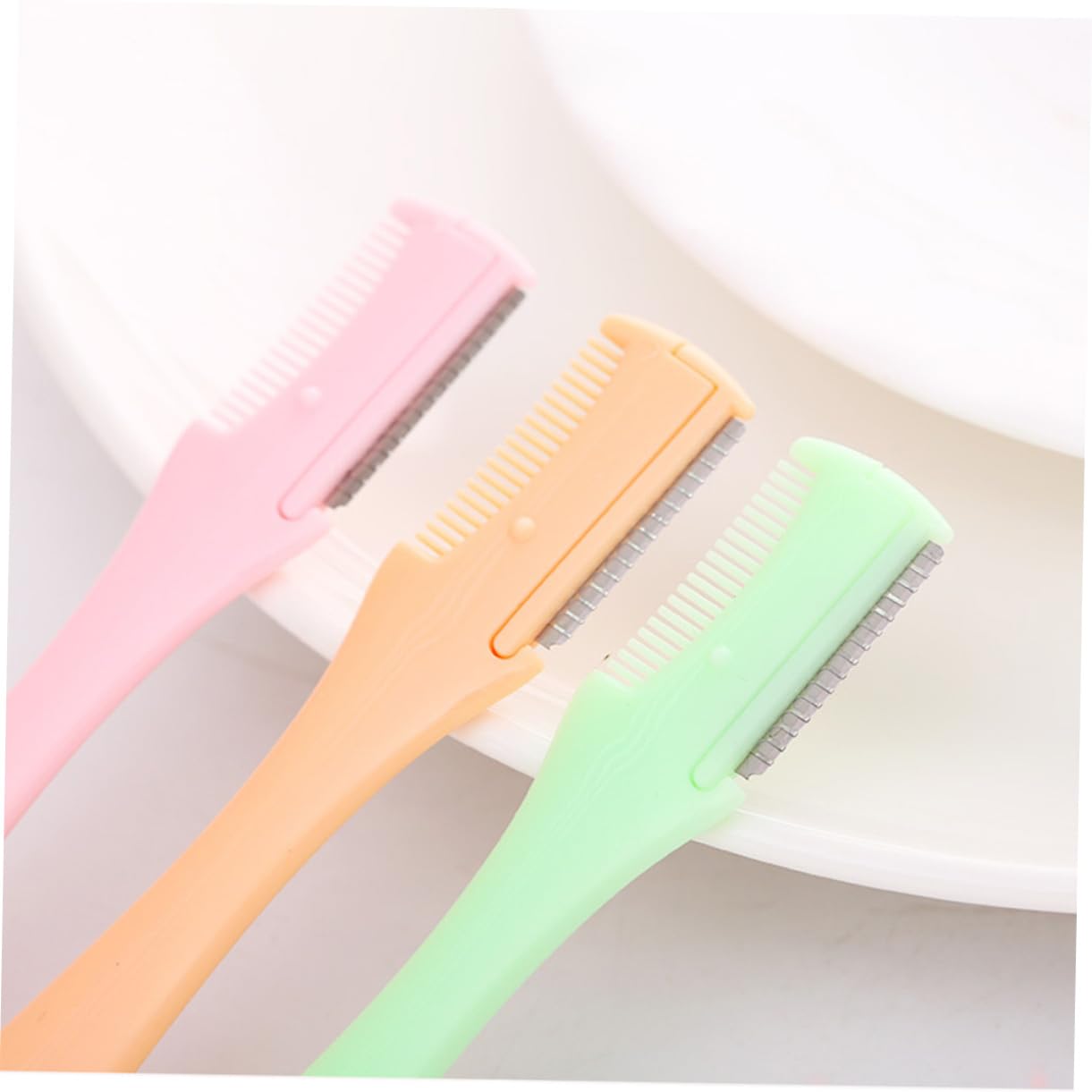 minkissy Eyebrow Razor Kit with Mirror Facial Hair Trimmer Shaving Shaping Tool for Beauty Salons Random Color