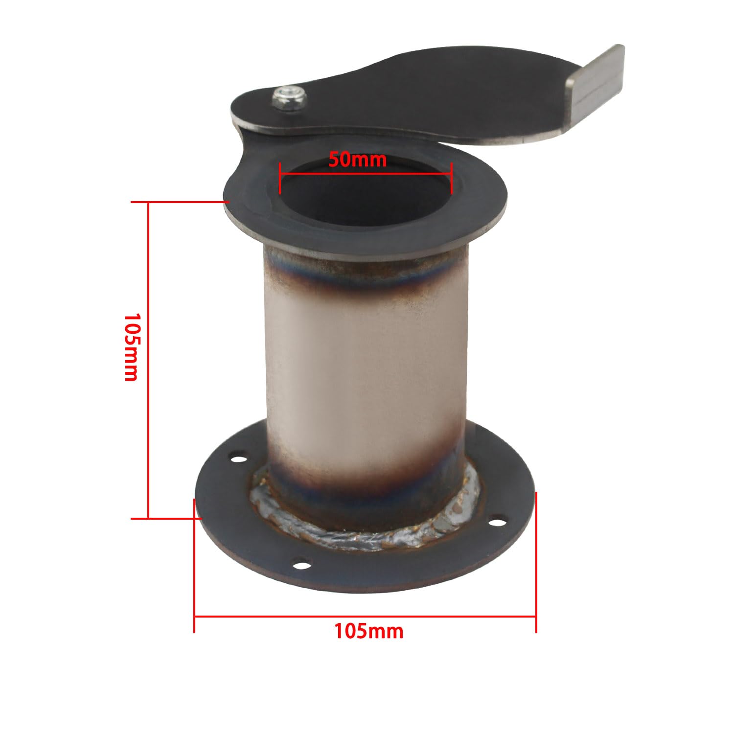 Tapa de tubo de chimenea para barbacoa exterior jardin compuerta ventilacion barbacoa ahumador parrilla carbon asador carne estufa pellets horno sombrerete chimenea encendido (Brida integrada)