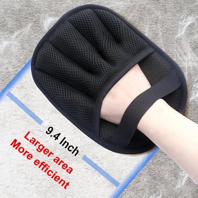 2Pcs Pet Hair Removal Glove for Cats & Dogs, with 2Pcs Toothbrush, Upgraded Five-Finger Electrostatic Pet Hair Gloves, Washable Reusable Pet Hair Remover Tool for Clothing, Couch, Carpet, Car Seat-3DWu8fxk