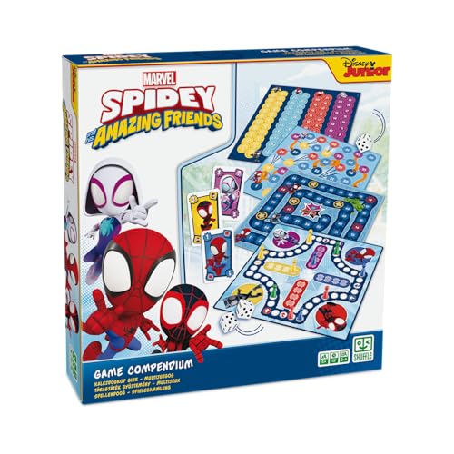 Shuffle Game Compendium - Disney Spidey and Friends.Coleccion de Juegos de Mesa para niños y niñas a Partir de 5 años.