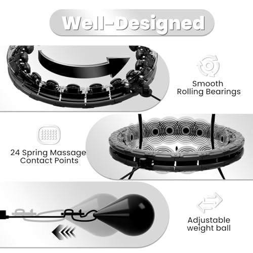 2 in 1 Smart Fitness Workout Hula Circle Hoops with 26 Detachable Knots