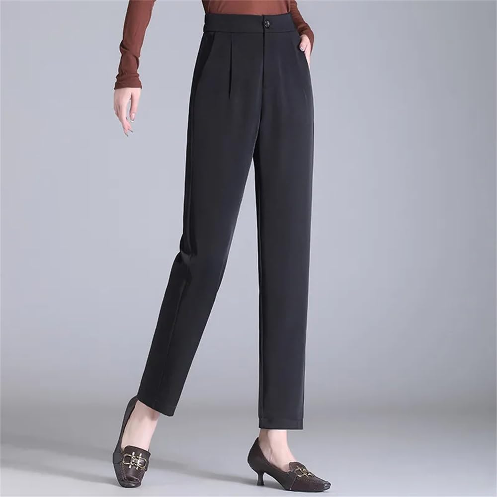 Women's High Waisted Straight Leg Pants Loose Business Work Office Suit Pants