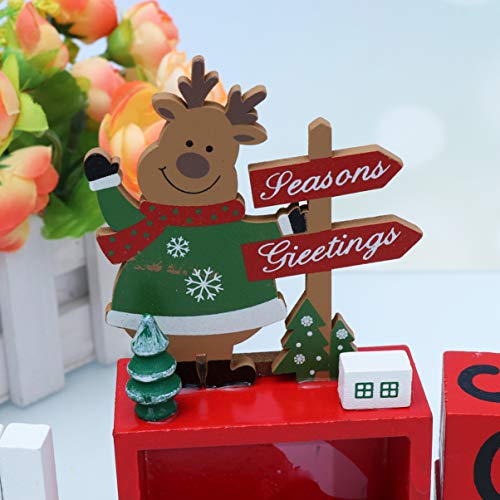 Calendário decorativo de madeira LIOOBO Enfeites de Natal Calendário de contagem regressiva para esc