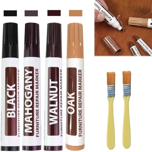 Rotuladores Reparador de Madera, 4Pcs Reparador de Madera, Juego de Reparación de Madera, Reparador Parquet Madera, Kit Reparacion Madera, Kit de Reparación de Arañazos de Madera, Rotulador Reparador