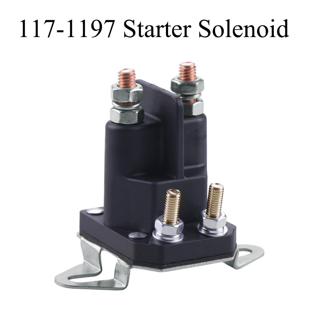 4 piezas de repuesto de solenoide de arranque de motor de bobina de latón de 12 V, kit de relé de arranque de solenoide para cortacésped Castel Garden